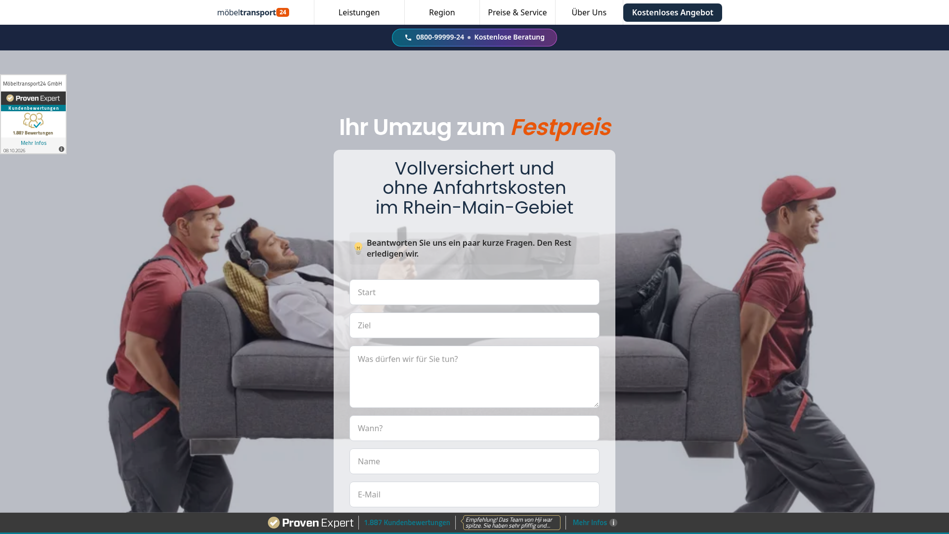 2. Möbeltransport24 Homepage
